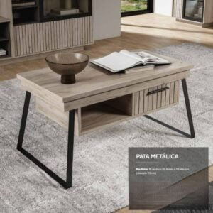 MESA CENTRO PATA METALICA TRI M